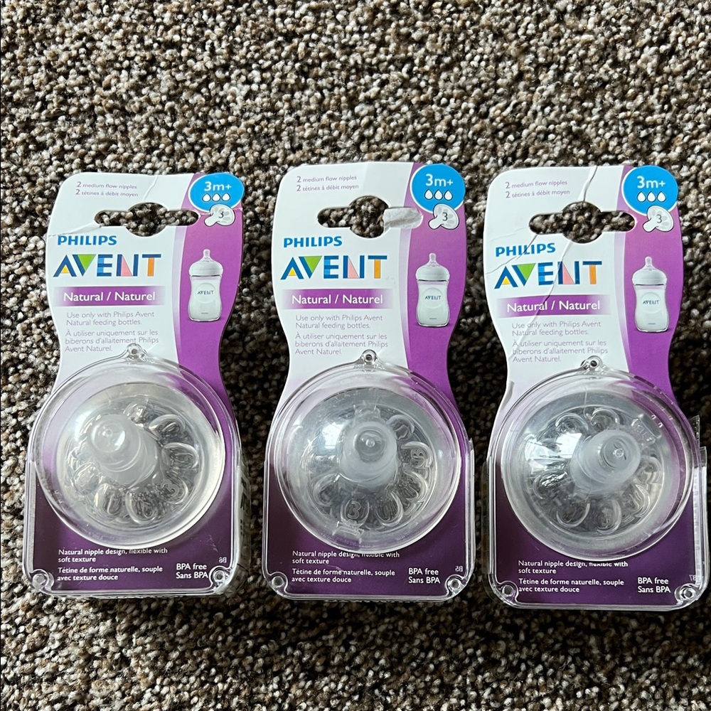 Philips Avent Natural Baby Bottle Nipples NEW 3m+